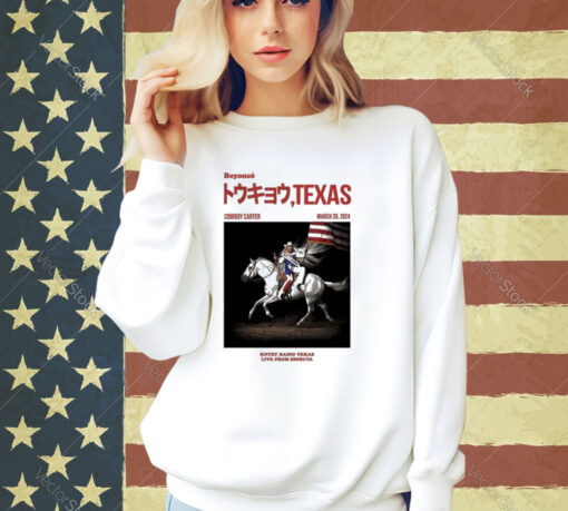 Official Cowboy Carter Texas Country Radio Texas Live From Shibuya Japan T-Shirt