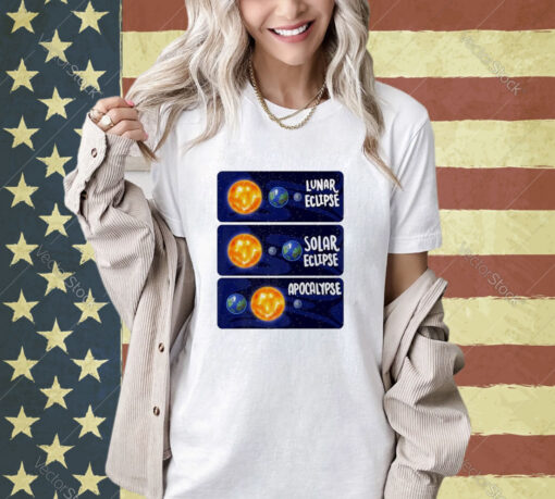 Official Lunar Eclipse Solar Eclipse Apocalypse Scientific Phenomena 2024 T-shirt