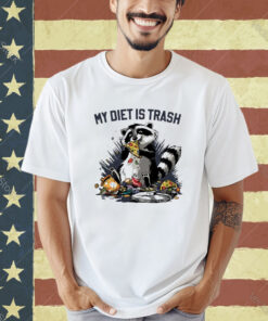 Official My Diet Is Trash Raccoon Eating Pizza T-shirt