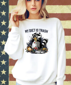 Official My Diet Is Trash Raccoon Eating Pizza T-shirt