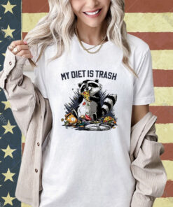 Official My Diet Is Trash Raccoon Eating Pizza T-shirt