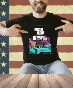 Official Rich And Lonely Miami Skeleton Driving Lamborghini Gta T-shirt