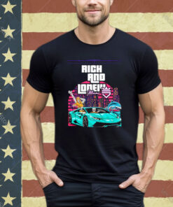 Official Rich And Lonely Miami Skeleton Driving Lamborghini Gta T-shirt