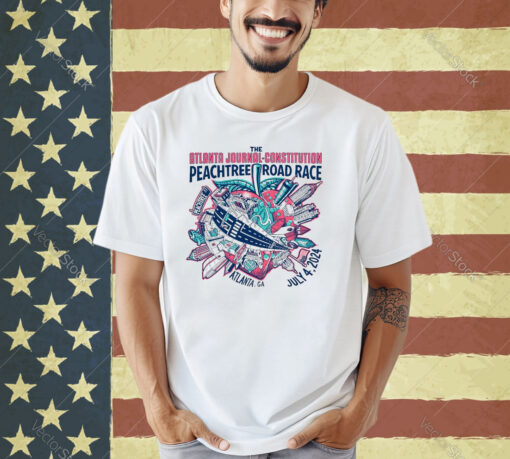 Official The Atlanta Journal Constitution Peachtree Road Race July 4 2024 T-shirt