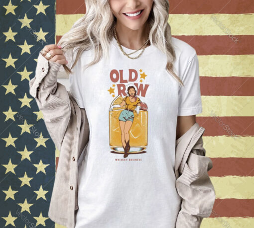 Official Whiskey Business Old Row Girl And Goblet T-shirt