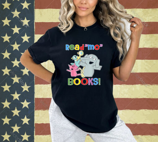 Read Mo Book Cute School Teacher Librarian Elephant Pigeon T-Shirt