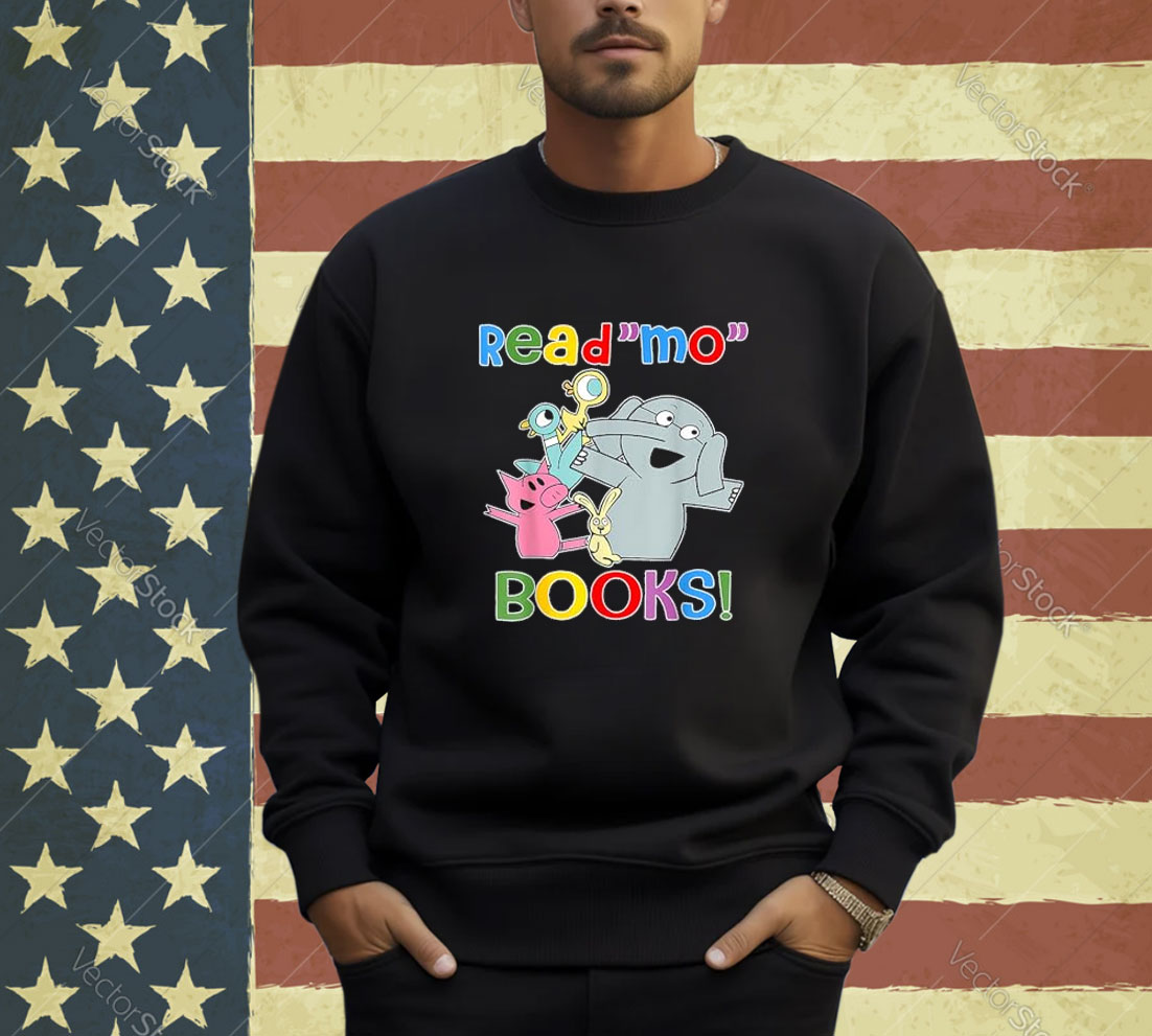 Read Mo Book Cute School Teacher Librarian Elephant Pigeon T-Shirt