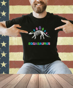 T Rex Eggasaurus Easter Day Skeleton Stegosaurus Dinosaur T-Shirt