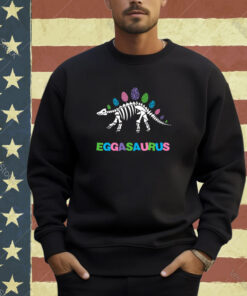 T Rex Eggasaurus Easter Day Skeleton Stegosaurus Dinosaur T-Shirt