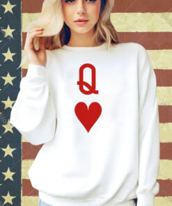 Valentine’s Day Gift Queen Heart Art Design Print Casual Sweat T-shirt