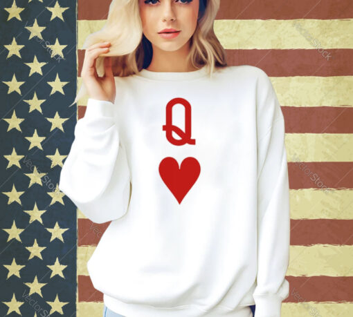 Valentine’s Day Gift Queen Heart Art Design Print Casual Sweat T-shirt