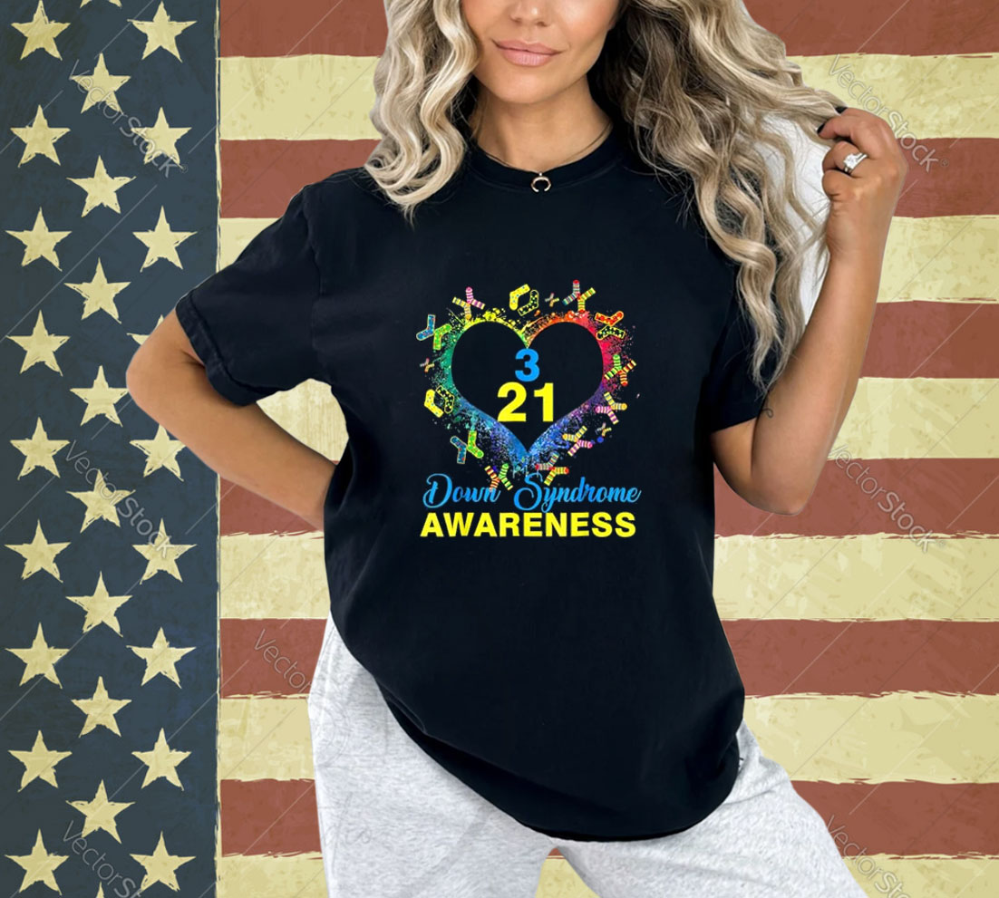 World Down Syndrome Day Awareness Socks Heart Shirt 21 March T-Shirt