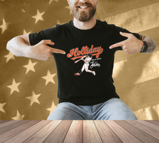 Jackson Holliday Orioles Baseball Slugger Swing T-Shirt