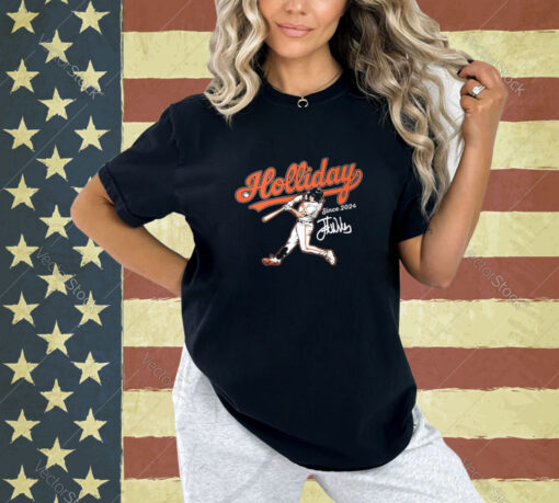 Jackson Holliday Orioles Baseball Slugger Swing T-Shirt