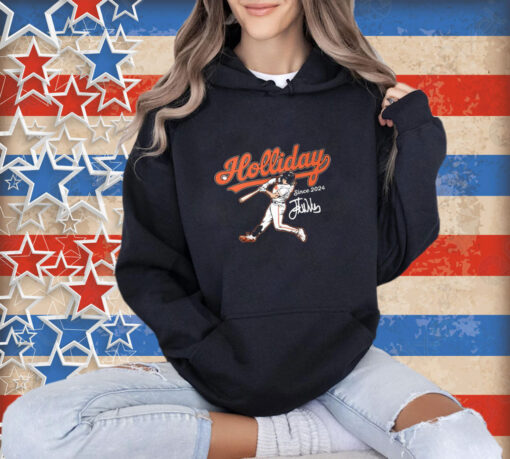 Jackson Holliday Orioles Baseball Slugger Swing T-Shirt