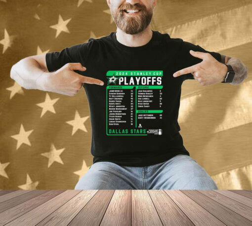 Official Dallas Stars Fanatics 2024 Playoff Roster Name Player T-shirt