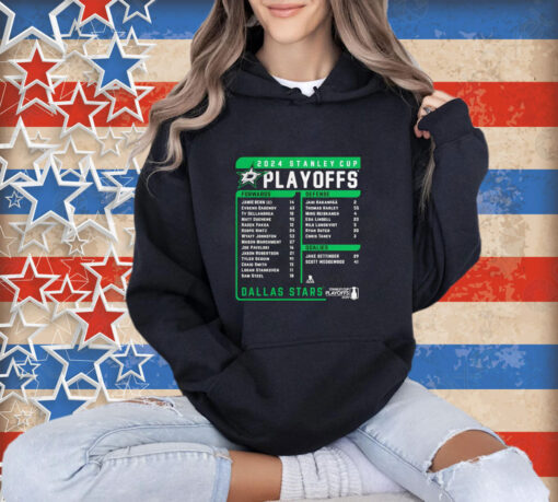 Official Dallas Stars Fanatics 2024 Playoff Roster Name Player T-shirt
