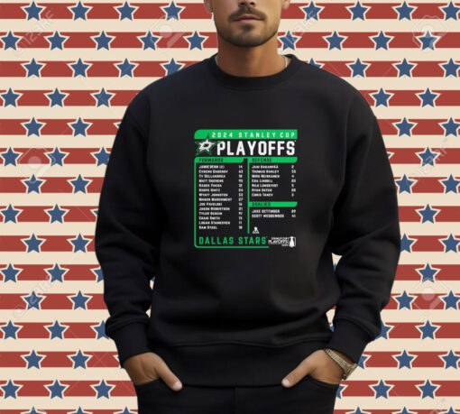 Official Dallas Stars Fanatics 2024 Playoff Roster Name Player T-shirt