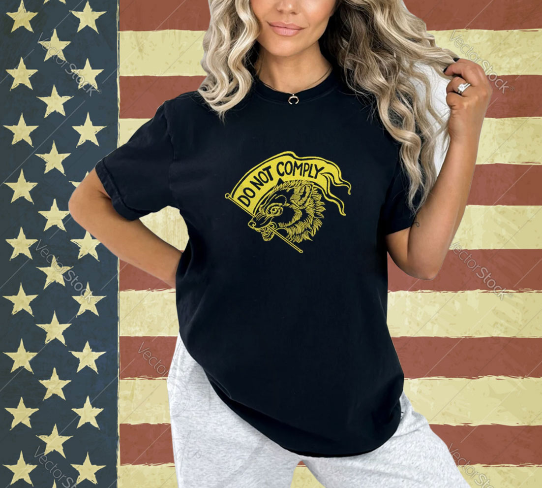 Official Do Not Comply Wolf And Flag T-shirt