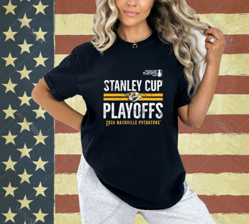 Official Nashville Predators 2024 Stanley Cup Playoffs Crossbar Tri-blend T-Shirt