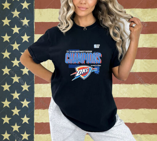 Official Oklahoma City Thunder 2024 Northwest Division Champions Locker Room T-Shirt