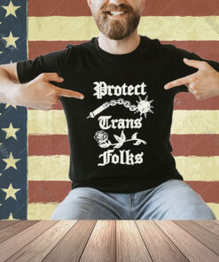 Official Protect Trans Folks Thorn Mace And Rose T-shirt