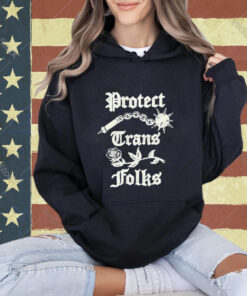 Official Protect Trans Folks Thorn Mace And Rose T-shirt