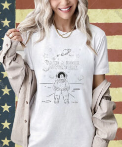 Official Take A Book Adventure @devthepineapple Astronaut Reading Book T-shirt