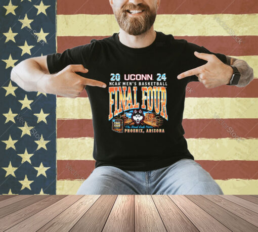 Official Uconn Mbb 2024 Final Four Streetwear T-shirtuconn Mbb 2024 Final Four The Road Ends Here Phoenix Arizona T-shirt