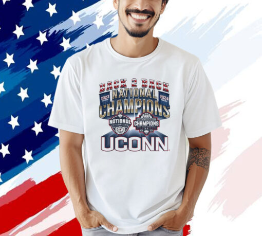 Official Uconn Mbb 2024 National Champions Back To Back Banners T-shirt