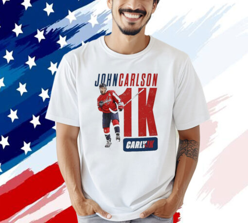 Official Washington Capitals John Carlson’s 1,000-game Carly1k T-shirt