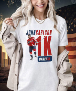 Official Washington Capitals John Carlson’s 1,000-game Carly1k T-shirt