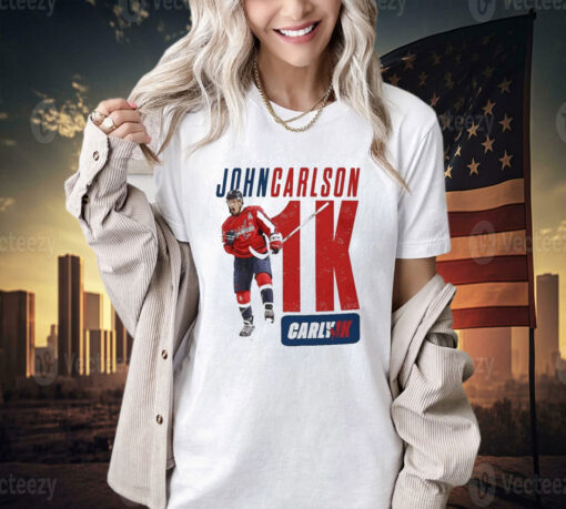 Official Washington Capitals John Carlson’s 1,000-game Carly1k T-shirt