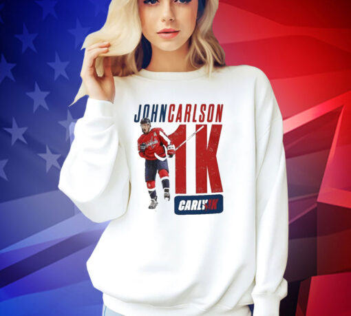 Official Washington Capitals John Carlson’s 1,000-game Carly1k T-shirt