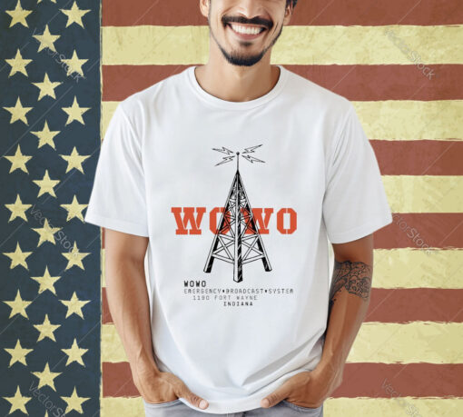 Official Wowo Emergency Broadcast System 1190 Fort Wayne Indiana T-shirt