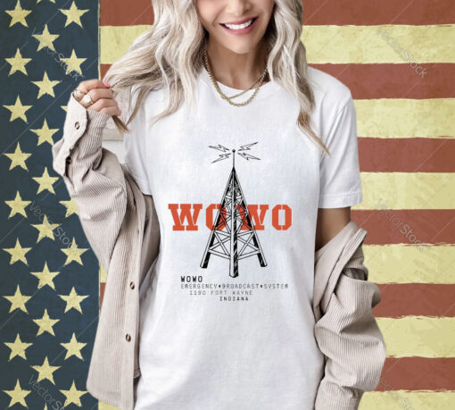 Official Wowo Emergency Broadcast System 1190 Fort Wayne Indiana T-shirt