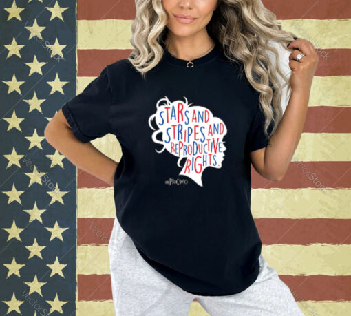 Pro Choice AF Reproductive Rights Messy Bun US Flag 4th july T-Shirt