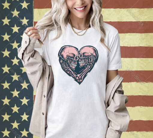 Skull Couple Heart Halloween T-shirt