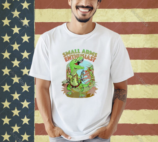 Small Arms Enthusiast Funny T-rex Dinosaur Gun T-Shirt