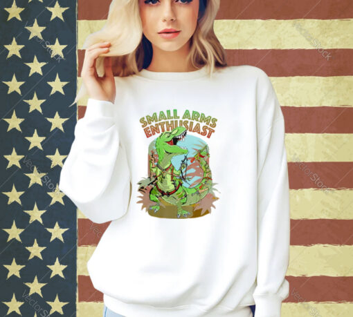 Small Arms Enthusiast Funny T-rex Dinosaur Gun T-Shirt