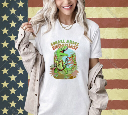 Small Arms Enthusiast Funny T-rex Dinosaur Gun T-Shirt