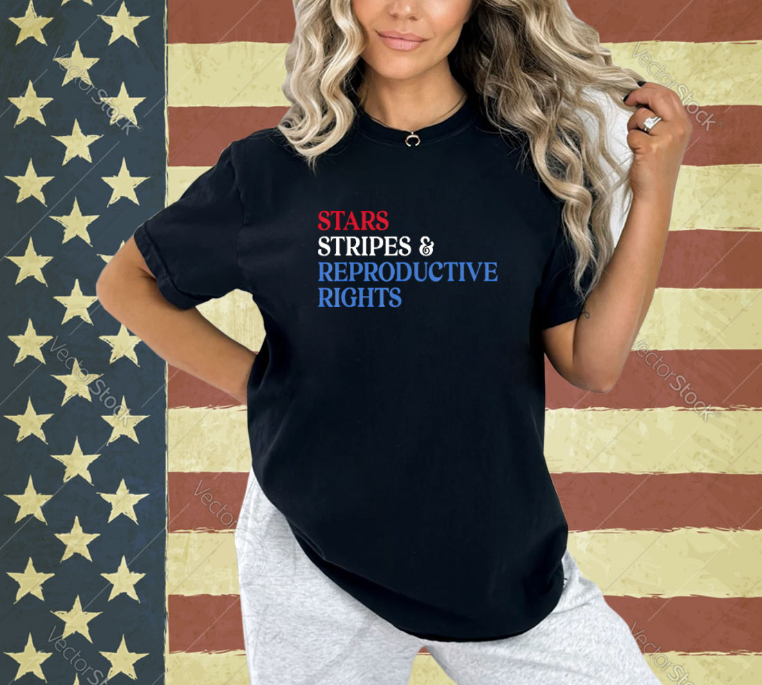 Stars Stripes Reproductive Rights Patriotic USA Flag Colors T-Shirt
