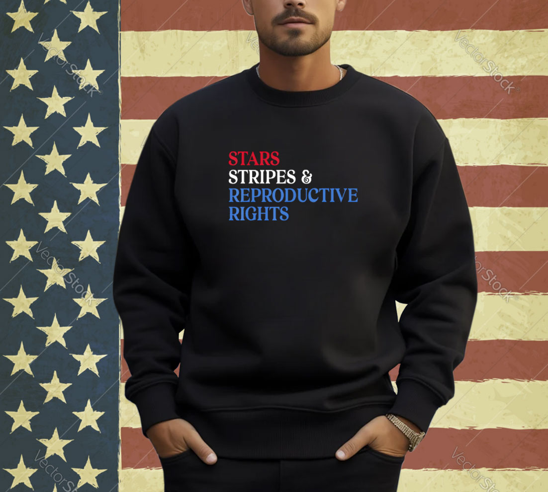 Stars Stripes Reproductive Rights Patriotic USA Flag Colors T-Shirt