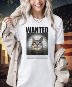 Wanted cat mugshot T-shirt