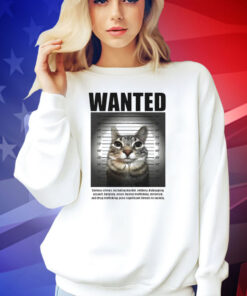 Wanted cat mugshot T-shirt