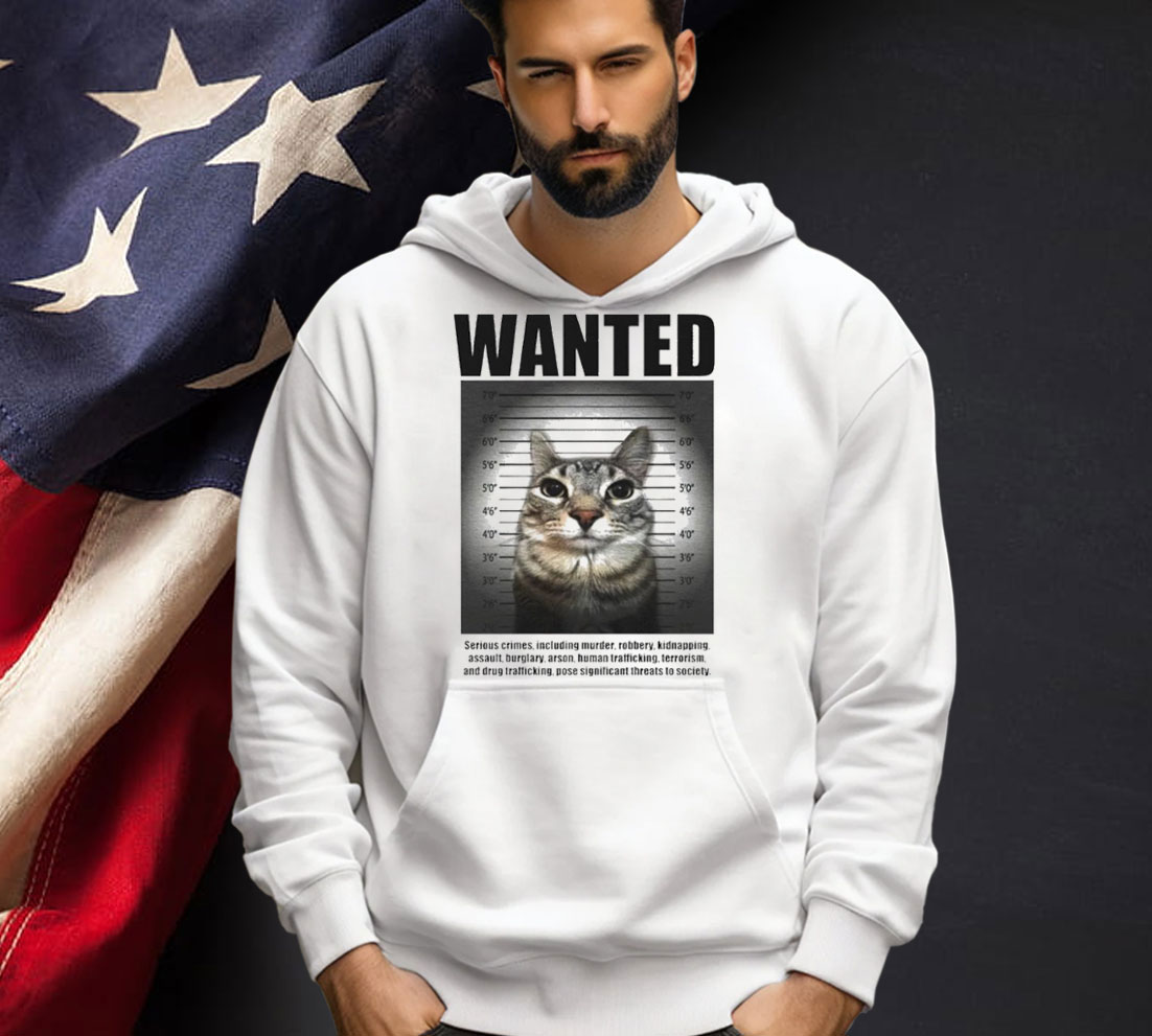 Wanted cat mugshot T-shirt