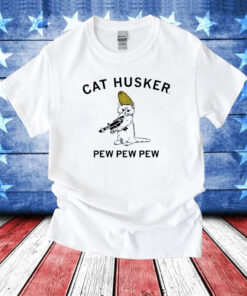 Cat Husker Pew Pew Pew T-Shirts