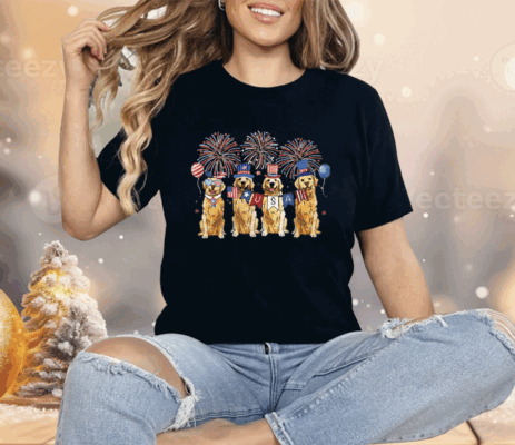 Golden Retriever 4th Of July Patriotic Shirt