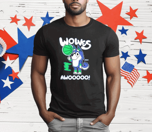 Minnesota Timberwolves Bluey Wolves Awooooo T-Shirt