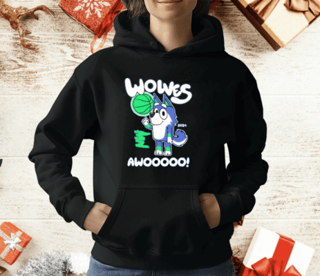 Minnesota Timberwolves Bluey Wolves Awooooo T-Shirt